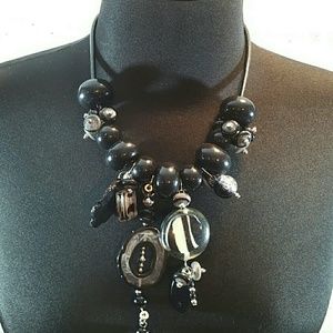Black and White Fashion Statement Necklace